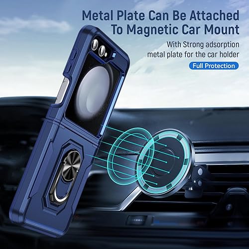 Miniatura 6 de Funda para Flip 5 Funda para Samsung Z Flip 5, con anillo (grado militar) Anti-caída, resistente funda protectora para Galaxy Z Flip 5 Case -