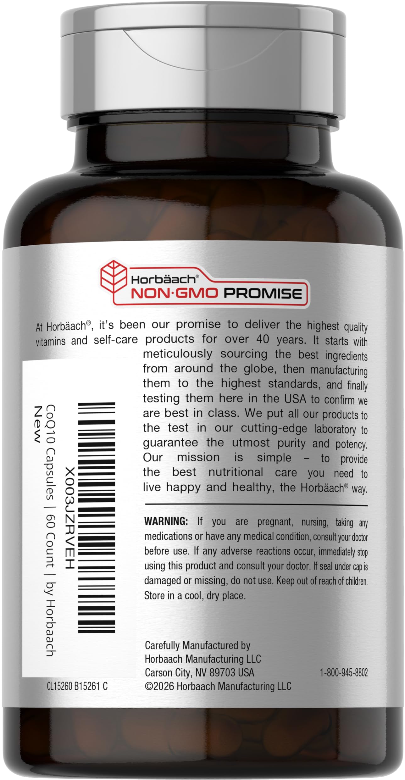 Horbäach CoQ10 200mg | with Black Pepper Extract | 60 Capsules — Amazon image 3
