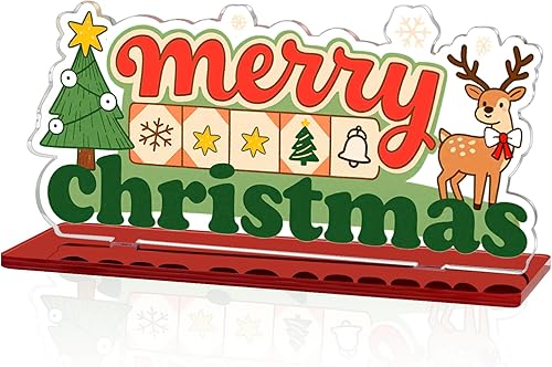 Letrero de placa acrílica de Feliz Navidad, decoración de mesa para interiores, decoración de Navidad para el hogar, cocina, decoración de