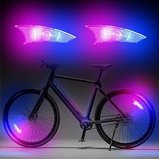 flintronic 4PCS/2PCS Luz para Radios de Bicicleta, Luz LED Intermitente para Ruedas de Neón, Luz Impermeable para Radios de Bicicleta, 3 Modos de Parpadeo, Fácil de Instalar