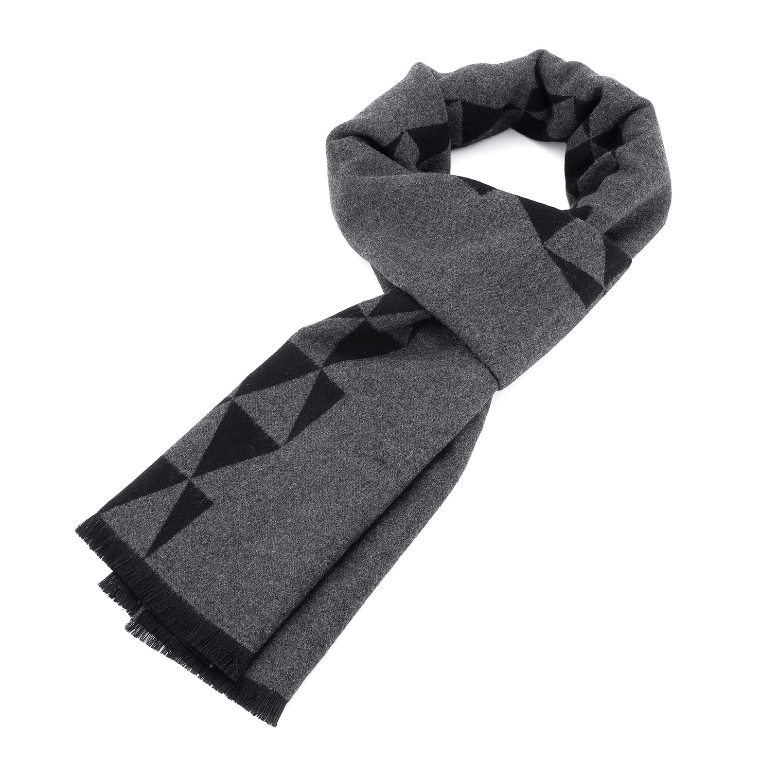 Sciarpa invernale da uomo in cotone morbido come il cashmere, calda, lunga, motivo a quadri, taglia unica
