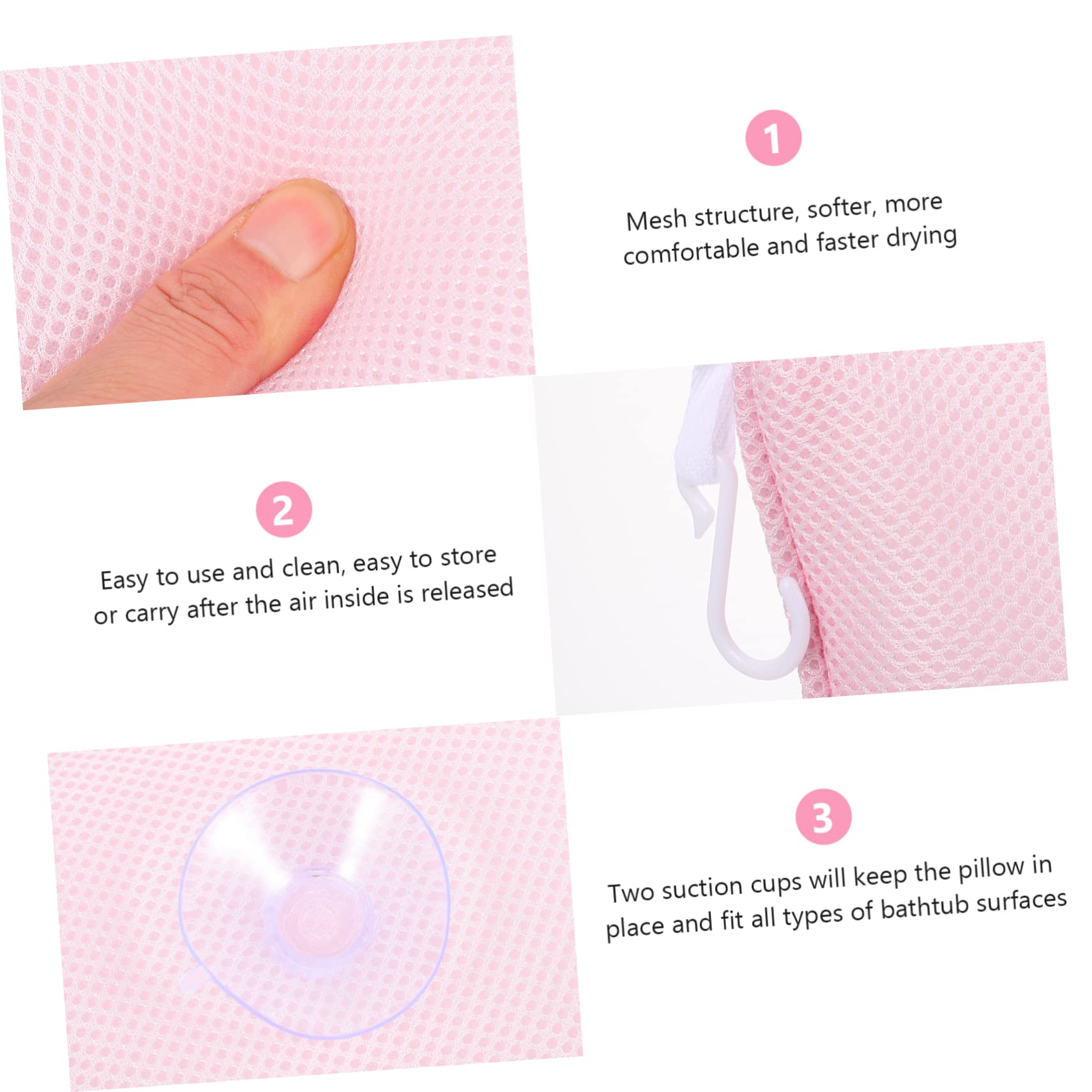 FRCOLOR 2pièces Oreiller De Bain Maille Respirante avec Ventouses Confort Pratique pour Spa Et