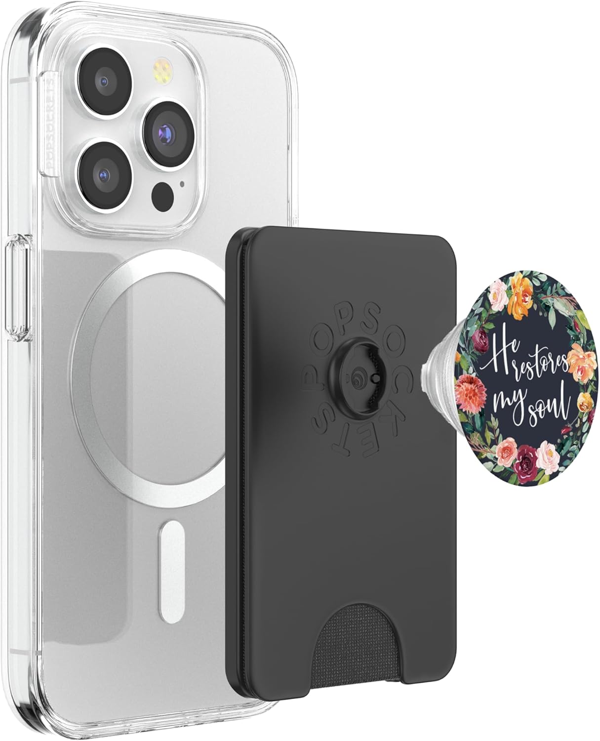 He Restores My Soul - Christian Scripture Bible Verse Psalm PopSockets PopWallet for MagSafe