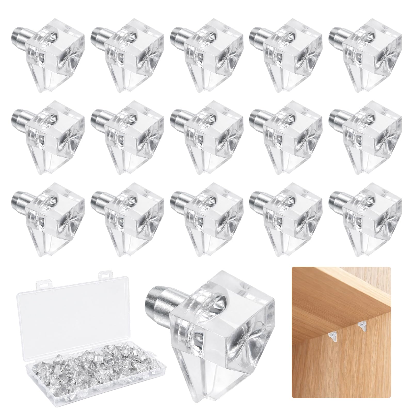 60 Pcs 5mm Shelf Support Pegs, About 10kg Load Capacity, for Cabinets
