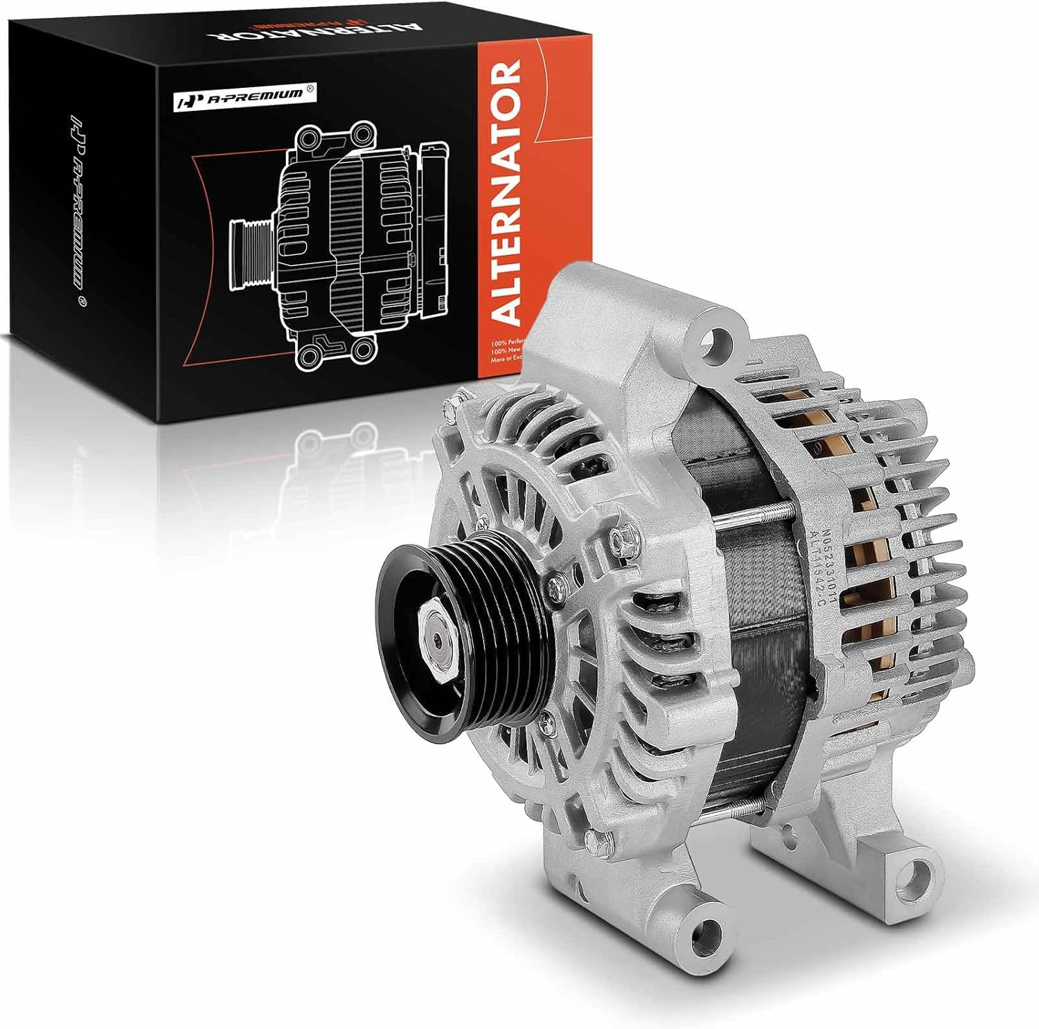 A-Premium Alternator Compatible with Ford Fusion 2011-2012 2.5L, 12V 150A 6-Groove Pulley Clockwise, Replace# 9E5T-10300-BA, 9E5T-10300-BB