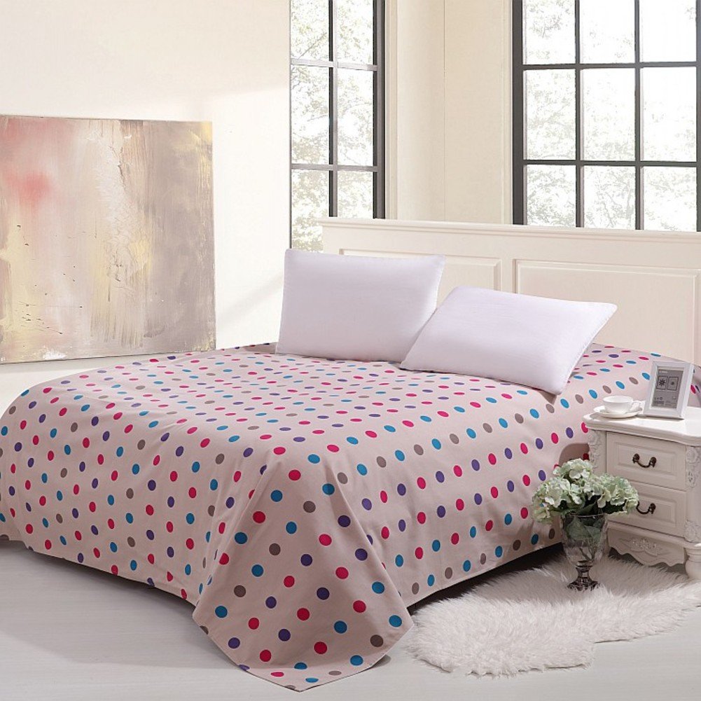Drap plat en coton Vichy 250x230 cm pour lit double