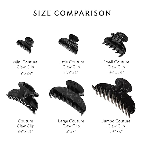 Miniatura 8 de France Luxe Couture Jaw Pinza para el cabello, clásica, Opera Silver, pinzas de pelo medianas francesas - Pinzas para cabello grueso - Pinzas de