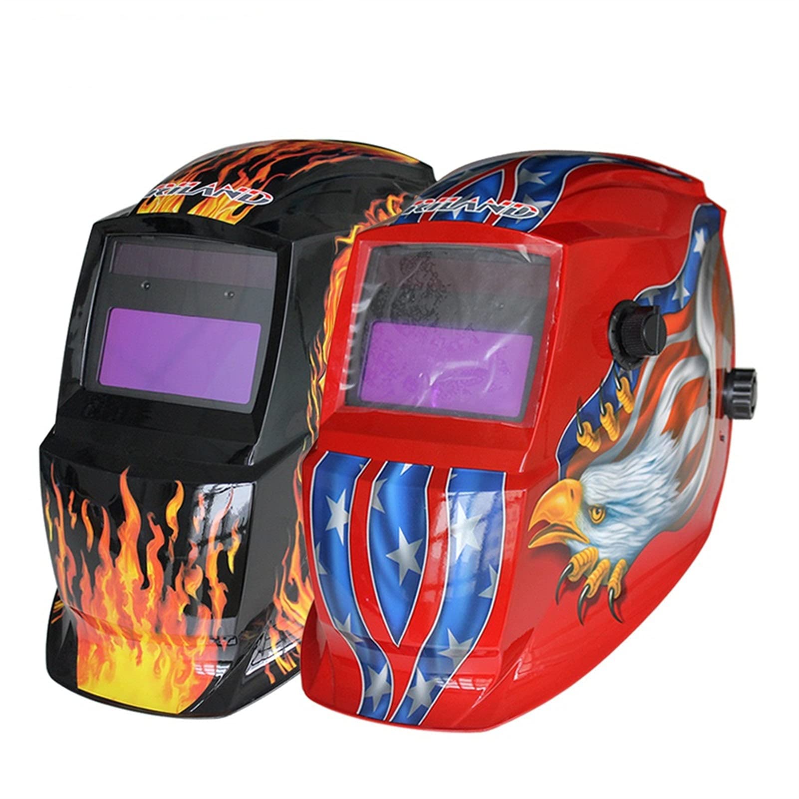 Soldador Cráneo solar auto oscureciendo el equipo de soldadura de la soldadura del águila de águila eléctrica TIG MIG MMA Máscara de soldadura eléctrica tapa de soldadura (Color : Fire Skull)