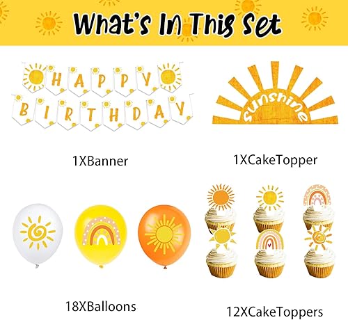 Miniatura 2 de Paquete de suministros de fiesta de cumpleaños boho para el primer viaje inspirado alrededor del sol, decoraciones que contienen pancartas para