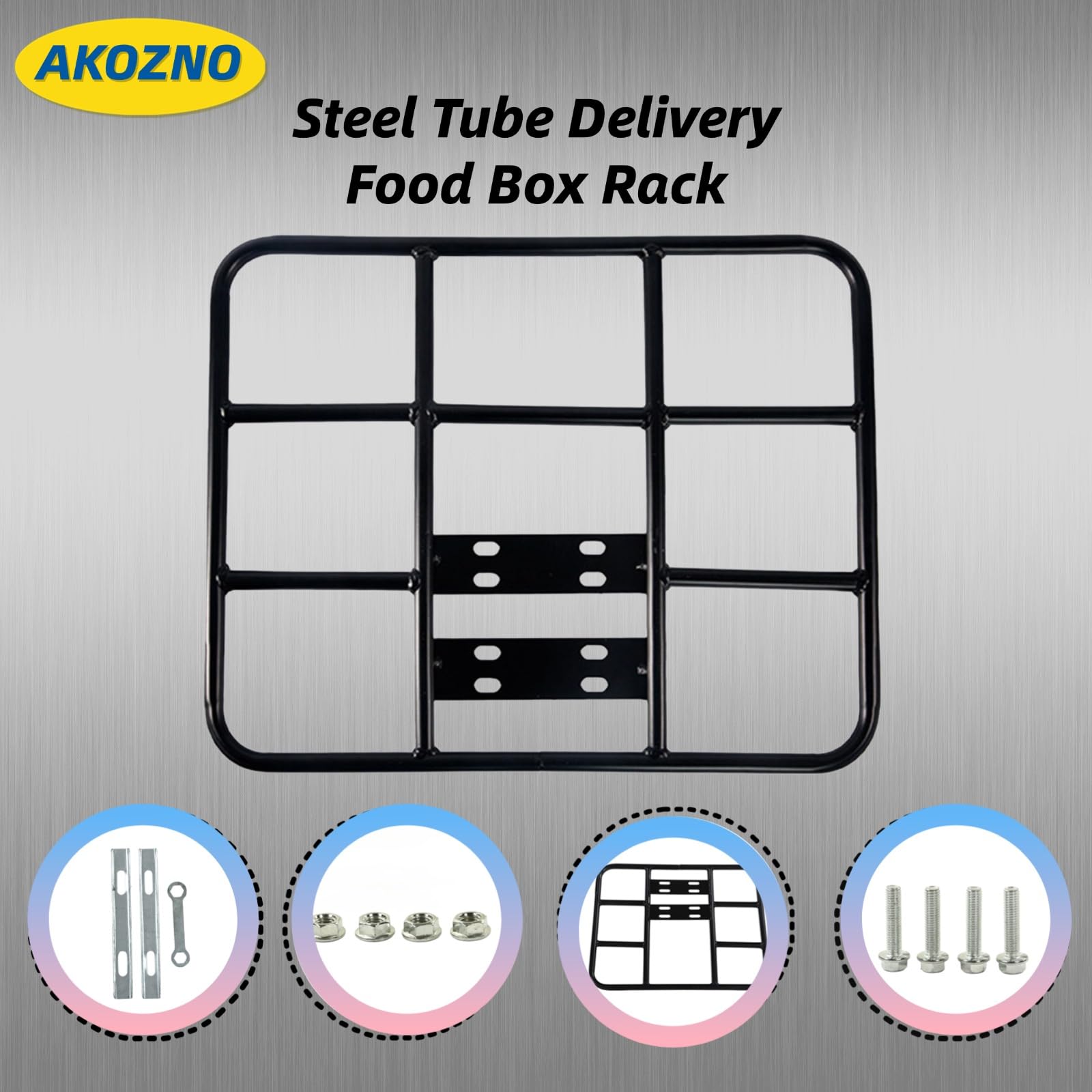 Akozon 80kg de Carga de Entrega de Alimentos Caja Soporte Universal para Bicicleta Eléctrica de la Motocicleta (-1615220015615)