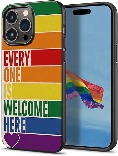 Rainbow - Funda para teléfono LGBTQ Love Pride Gay Lesbiana Bisexual compatible con iPhone 16 15 14 13 12 11 Pro Max Galaxy S25 S24 S23 S22 S21 S20