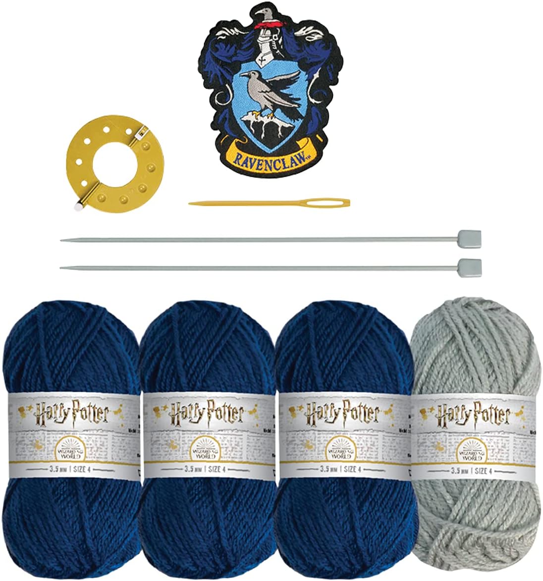Ravenclaw Hogwarts House Beanie Hat Kit | Harry Potter Wizarding World Knitting Kits