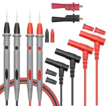 Multimeter Test Leads Kit, Precision 1000V 20A Digital Multi Meter Clamp Tester Probe Test Probes Leads with Alligator Clips, for Multimeter Electronic Test Leads Multimeter Accessories