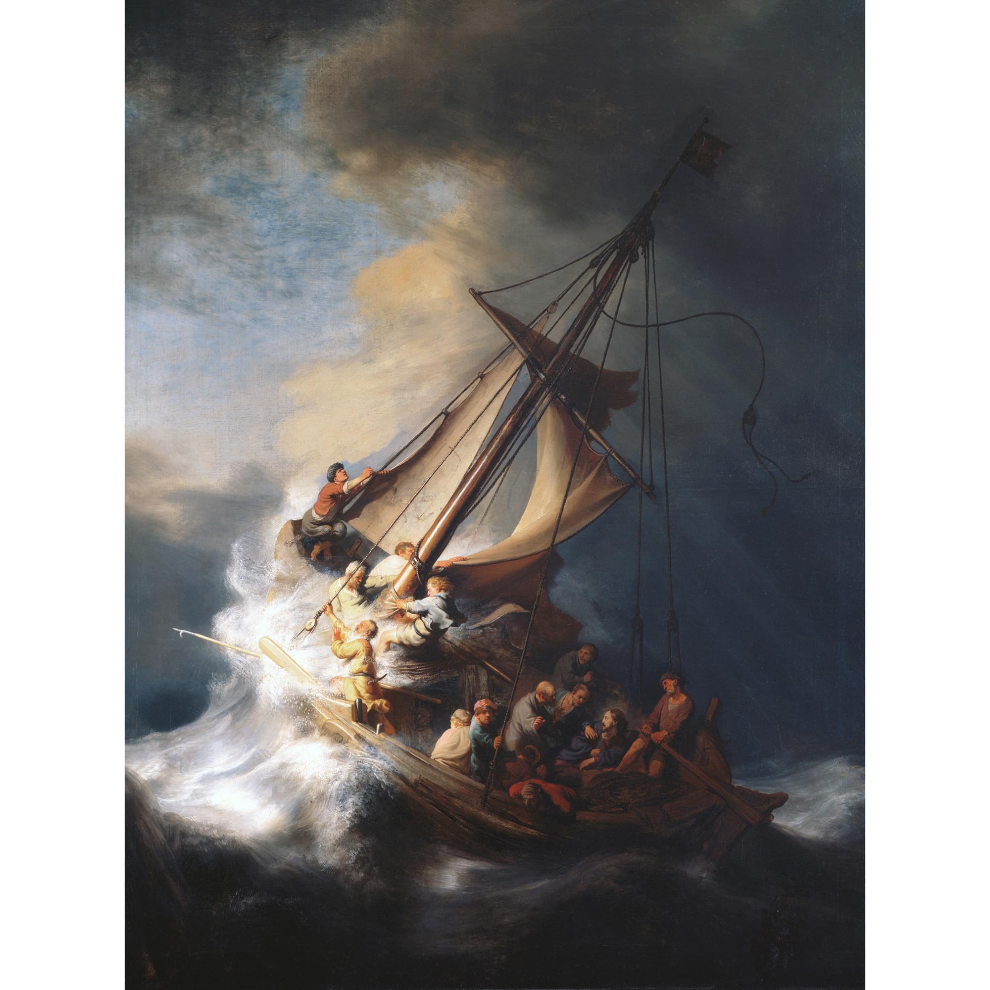 Wee Blue Coo Rembrandt Christ Storm Lake Galilee Painting Picture Wall Art Print
