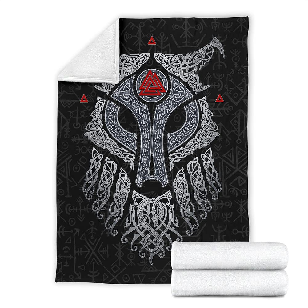 Couverture Viking mythologie nordique grand plaid canapé lit adulte 175x220