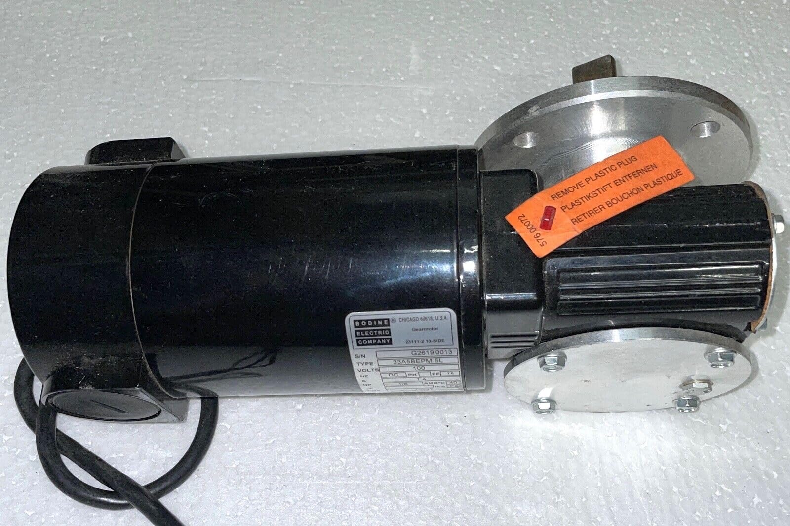 #US 33A5BEPM-5L Electric Motor 1/6 HP, 63, 77 Lb-in, 40:1, 100 Vdc