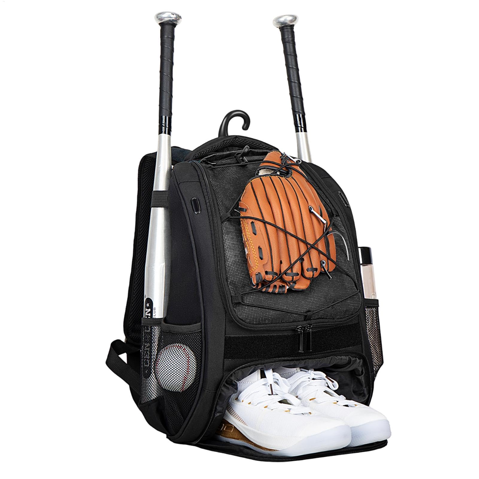 Bolsa de béisbol para niños, mochila de béisbol con compartimento para zapatos, mochila de béisbol juvenil de gran capacidad para cascos, murciélagos, equipo para jóvenes y adultos, zapatos