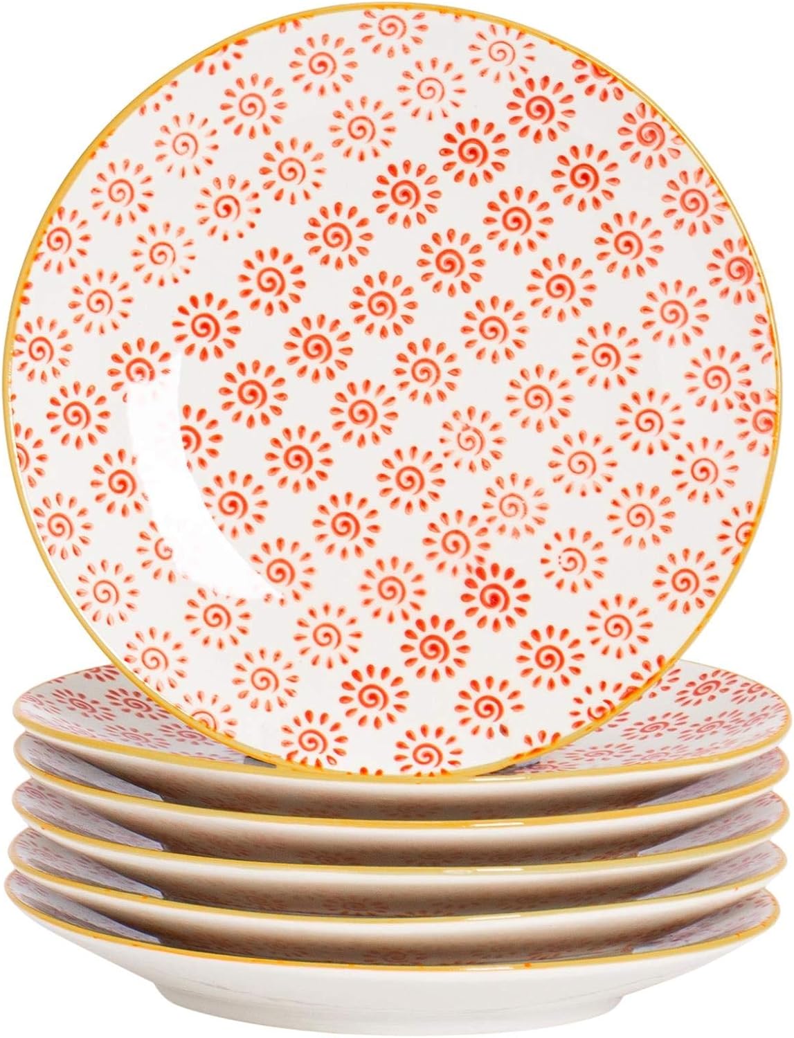 Nicola Spring Patterned Side Plates 18cm Turquoise Pack of 6