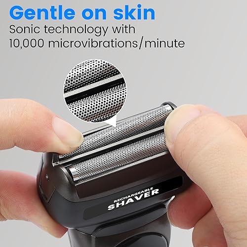 Miniatura 3 de Maquinilla de afeitar eléctrica para hombres, recortadora de vello de nariz 3 en 1 con afeitadora facial de aluminio, maquinilla de afeitar