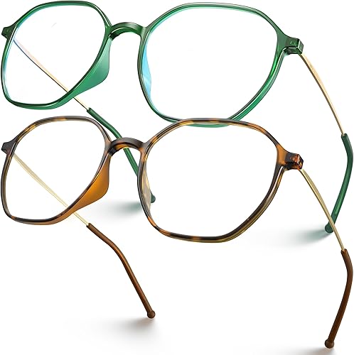 VISOONE Marco de lentes ligeros TR90 con bloqueo de luz azul con protección ocular antirreflejos para mujeres y hombres RANE