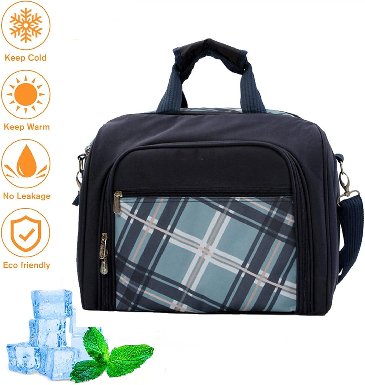 FBKPHSS Picnic Backpack, Picnic Bag 2 in 1 Insulation and Refrigeration with Tableware for 4 People Multifunction Picnic Basket for Family Outdoor Activities,Blue : Patio, Lawn & Garden