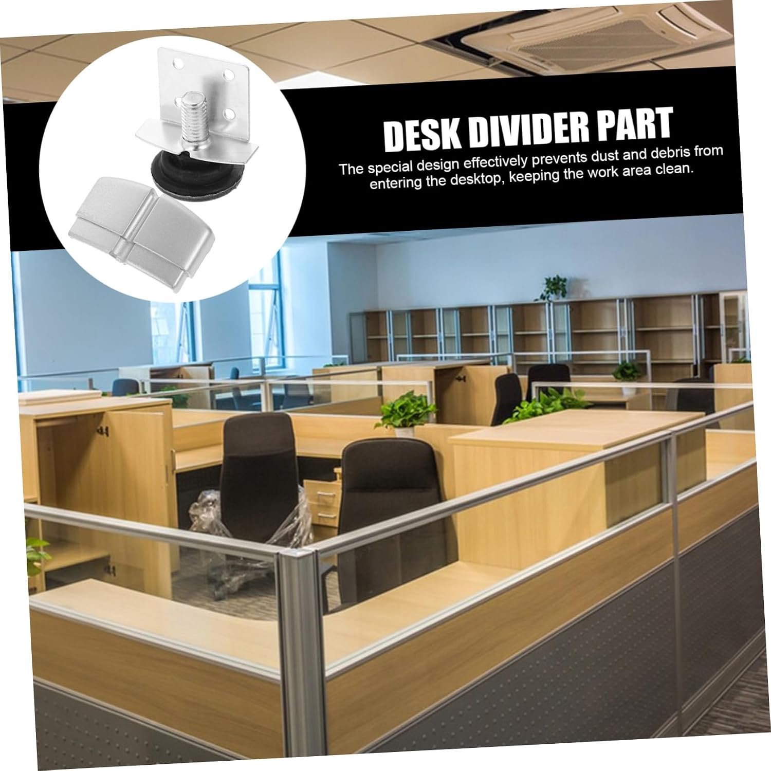 KICHOUSE 1set Desk Divider Fixing Pads Feet for Desk Screens Easy Installation Keeps Work Area Workstations