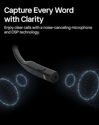 SHOKZ OpenComm2 UC 2025 Upgrade - Open-Ear Wireless Computer Headset with Boom Mic, Bone Conduction Bluetooth Stereo Headphones, USB-C Dongle Compatible with PC and Mac, Zoom Certified - C120 UC