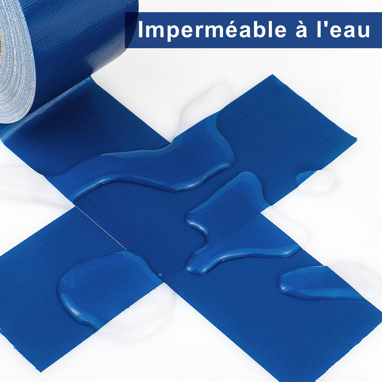 BOMEI PACK Nastro adesivo telato Heavy Duty Duct Tape, 75 mm x 50 m, per riparazione, fissaggio, sigillatura, etichettatura e ristrutturazione (blu scuro)
