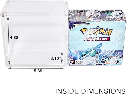 Miniatura 2 de Viturio Vitrina de acrílico compatible con Pokemon Booster Box apilable magnético superior con protección UV premium