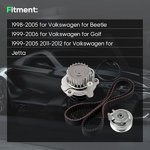 Miniatura 3 de SCITOO Kit tensor de bomba de agua con correa dentada para motor Jetta Golf 2.0L L4 SOHC AEG AVH AZG BEV 1998-2005