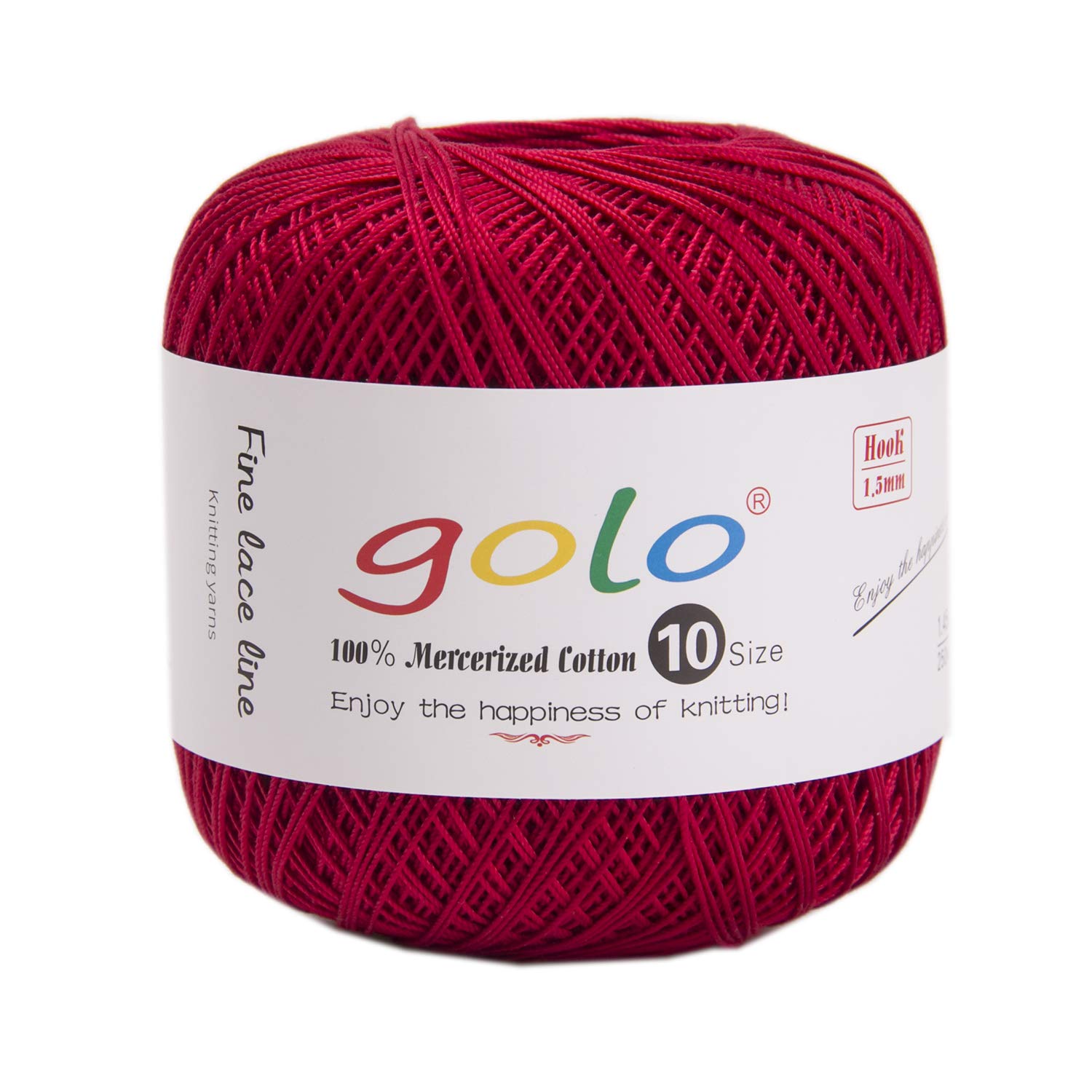 golo Crochet Thread Size 10 Lace Yarn Wine red Yarn 192
