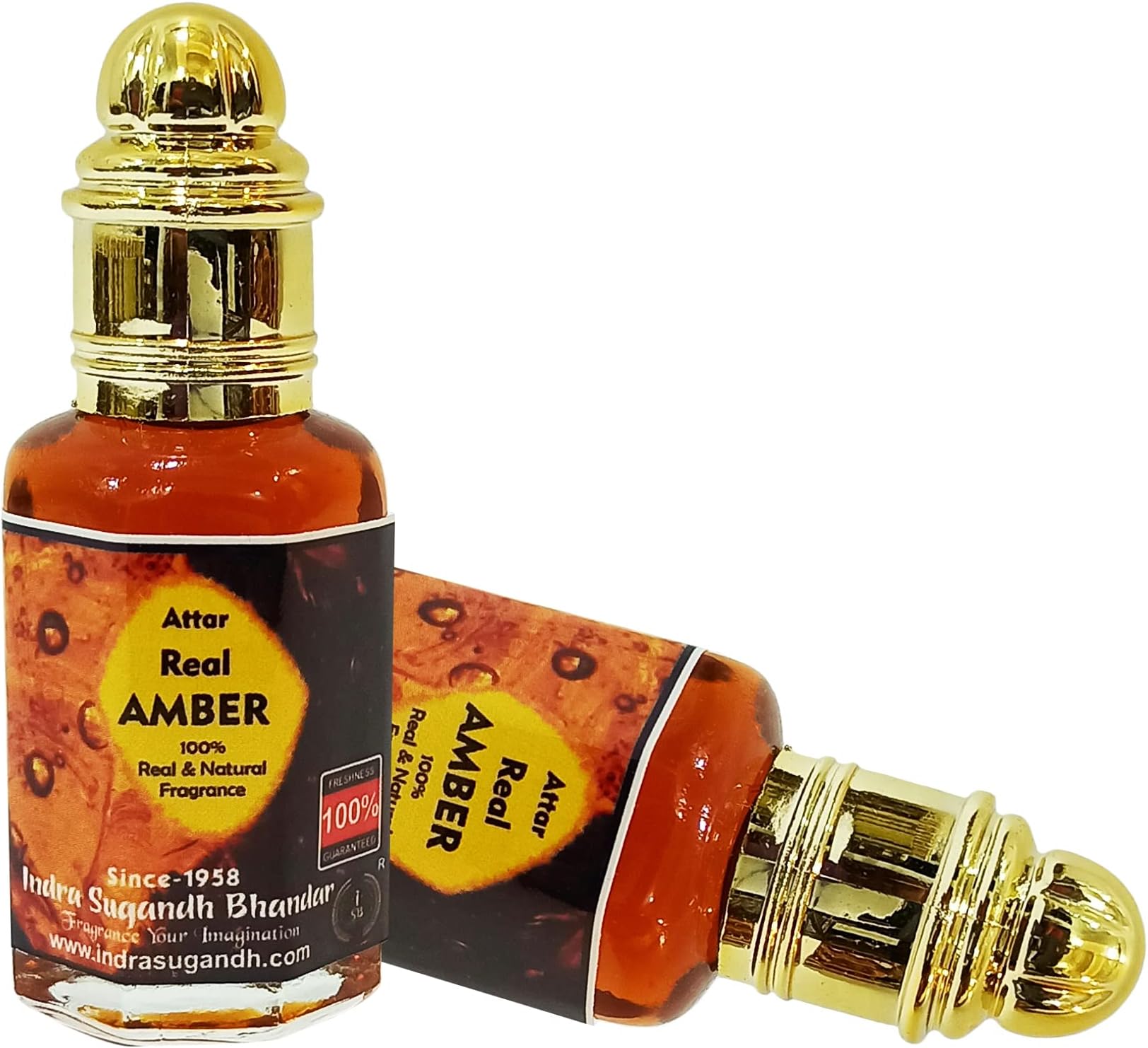 INDRA SUGANDH BHANDAR Attar For Unisex Pujan Real Amber Pure Labdanum Perfume Oil 24 Hrs Long Lasting Fragrance, 12ml Roll On Pack