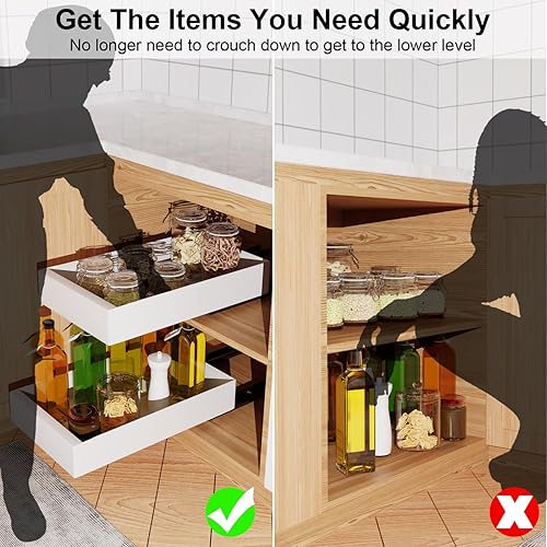 Miniatura 3 de DING XI Organizador de armario extraíble fijo con nano adhesivo, cajones de almacenamiento deslizantes para gabinete de cocina, cajón de