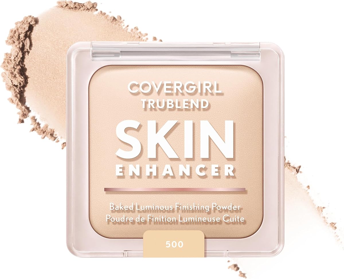TruBlend Polvo facial de acabado luminoso horneado potenciador de la piel, con ácido hialurónico y extracto de rosa blanca, transparente y edificable - 500 galletas de azúcar