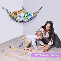 Vista 4 de Unicorn Castle Hamaca de red para animales de peluche, almacenamiento de juguetes con luz LED, organizador de juguetes de felpa para colgar