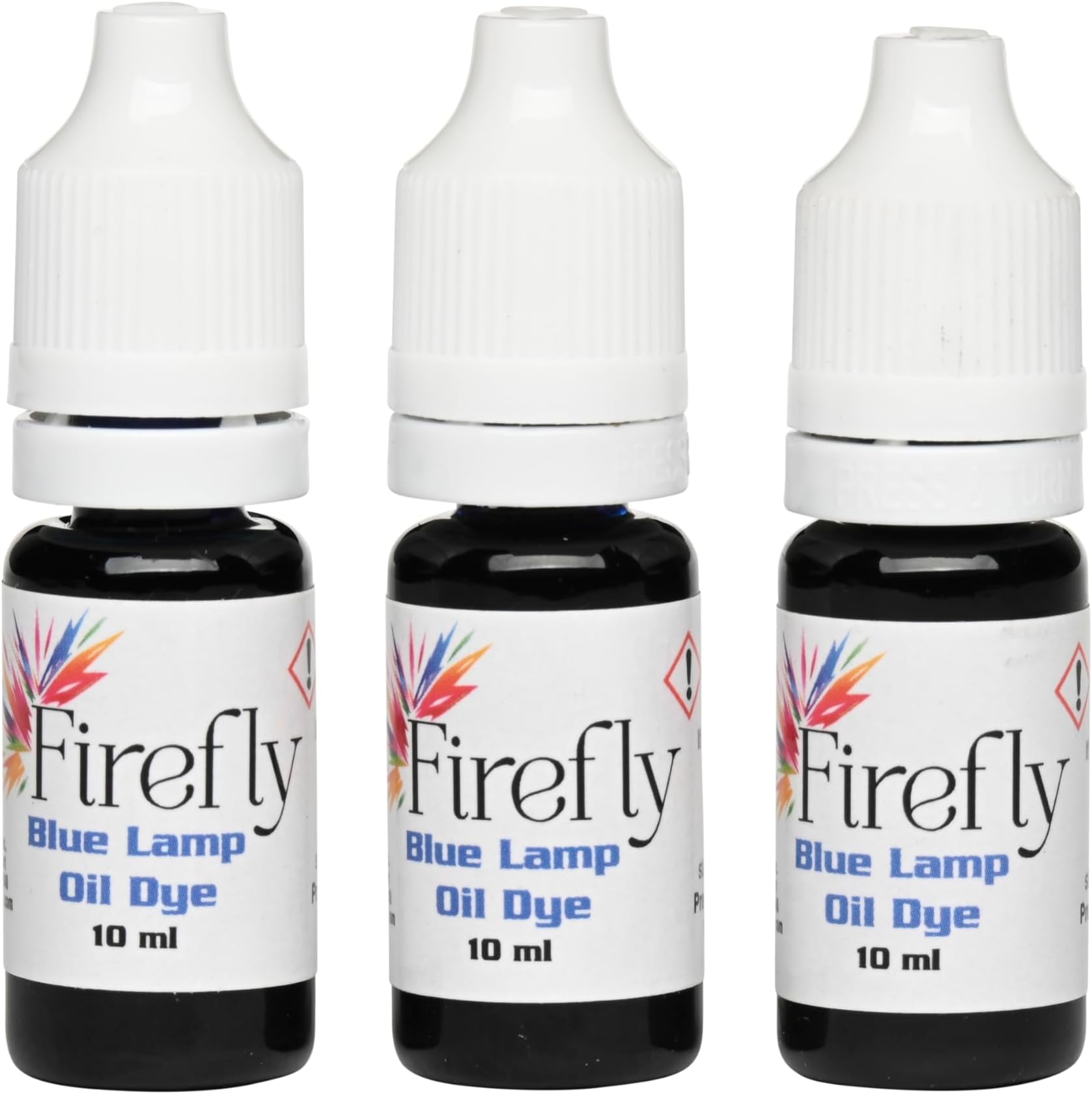 Firefly Fuels Lamp Oil Dye – Blue Color Drops for Paraffin or Tiki Torch Fuel - Custom-Colored Lamp Oils for Holiday Decor, DIY Projects, and Liquid Light Effects – 3 x 10ml Bottles