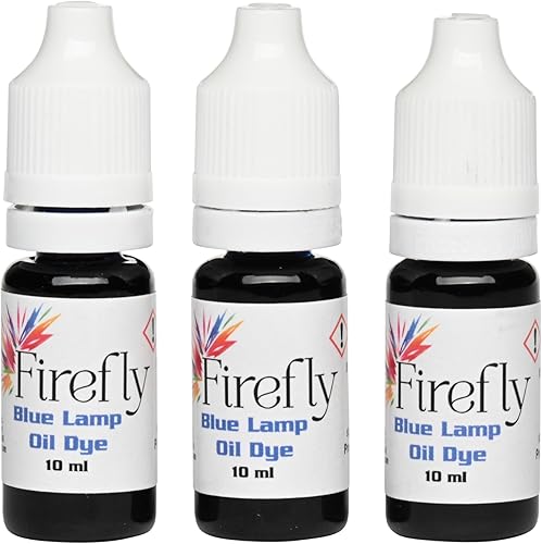 Firefly Fuels Lamp Oil Dye – Gotas de color azul para combustible de parafina o antorcha Tiki – Aceites de lámpara de colores personalizados para