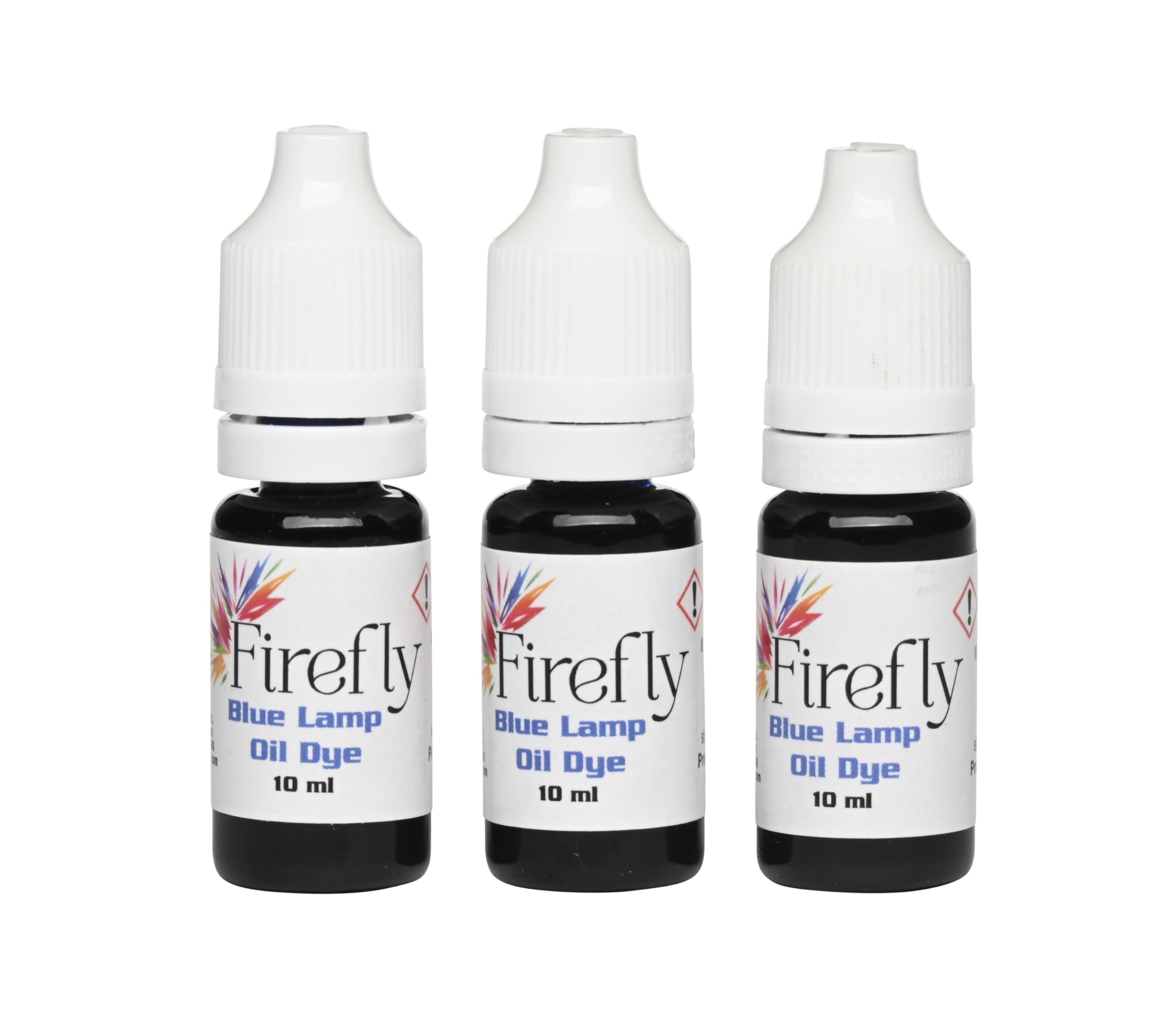 Firefly Fuels Lamp Oil Dye – Blue Color Drops for Paraffin or Tiki Torch Fuel - Custom-Colored Lamp Oils for Holiday Decor, DIY Projects, and Liquid Light Effects – 3 x 10ml Bottles