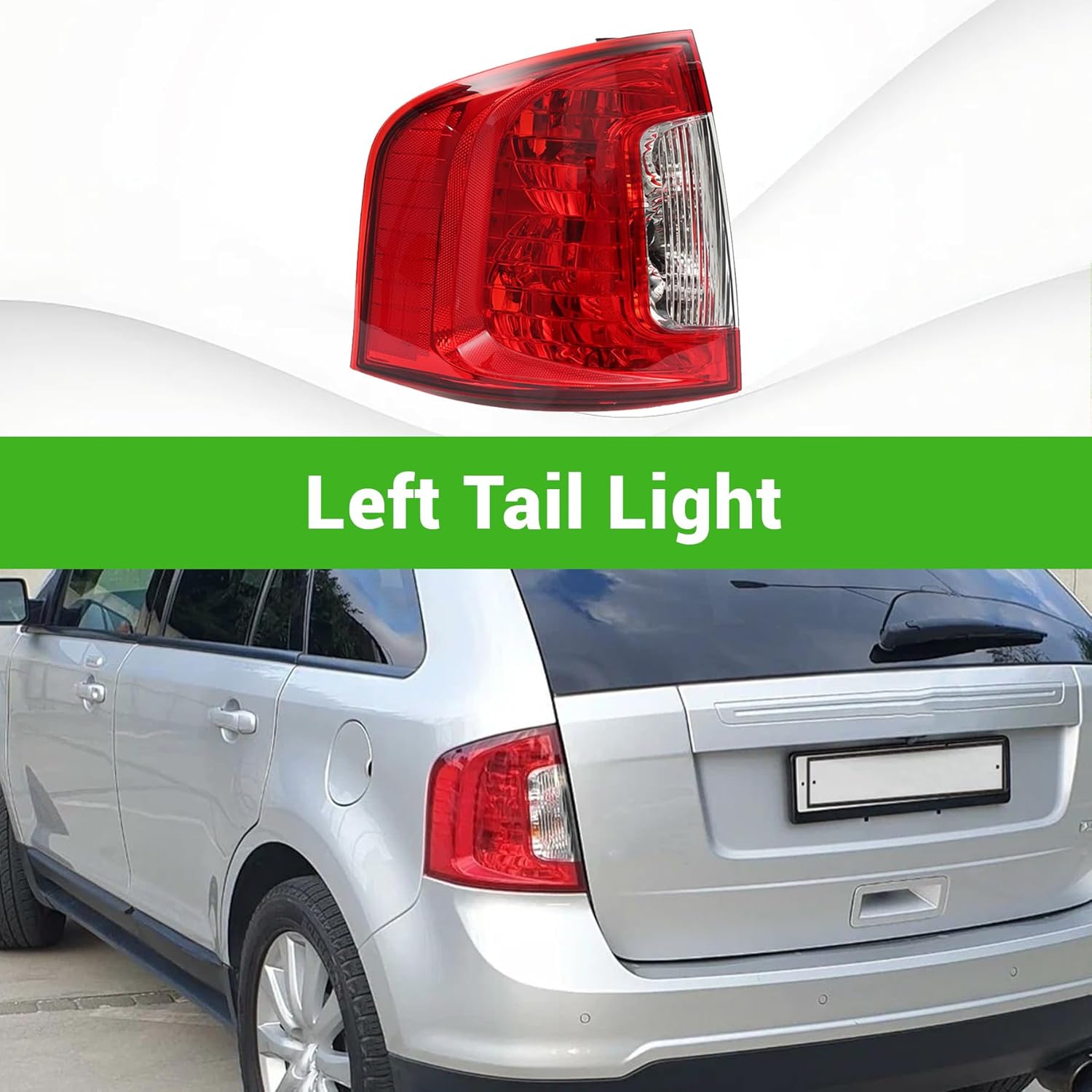 munirater Tail Light Rear Brake Lamp Assembly Driver Side Replacement for Edge 2011-2014