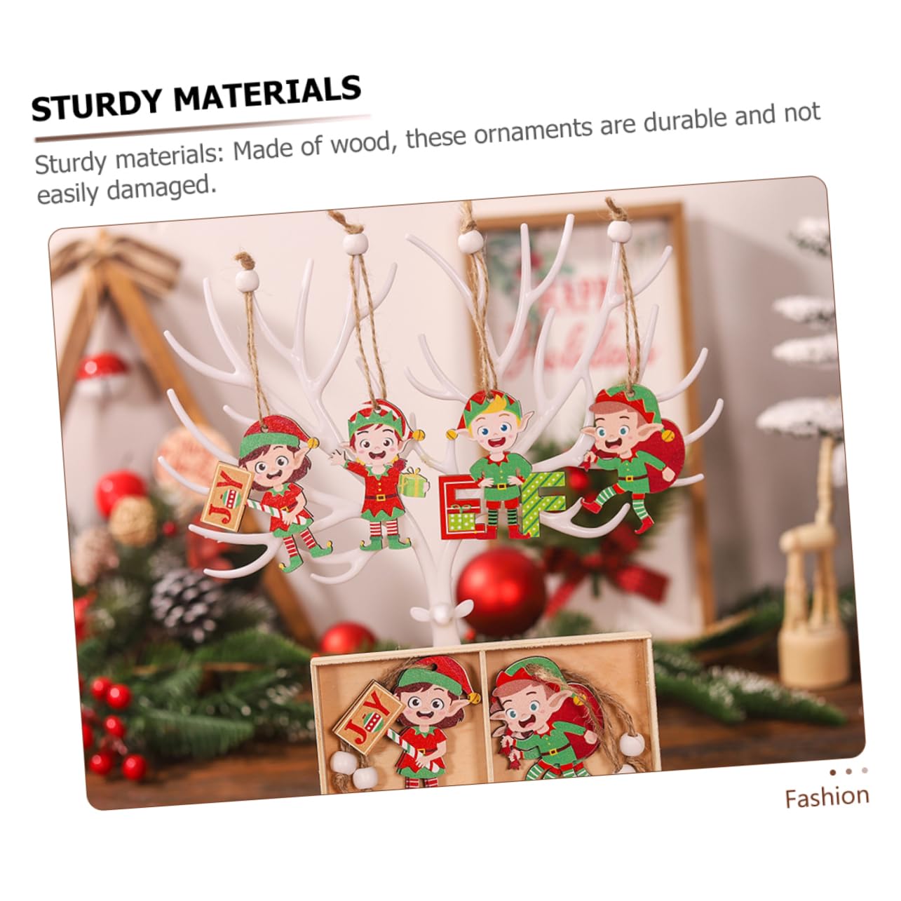 Gadpiparty 16 Ornamenti Di Natale In Legno A Forma Di Elfo – Decorazioni Da Appendere Per Albero, Camino, Regali - 2