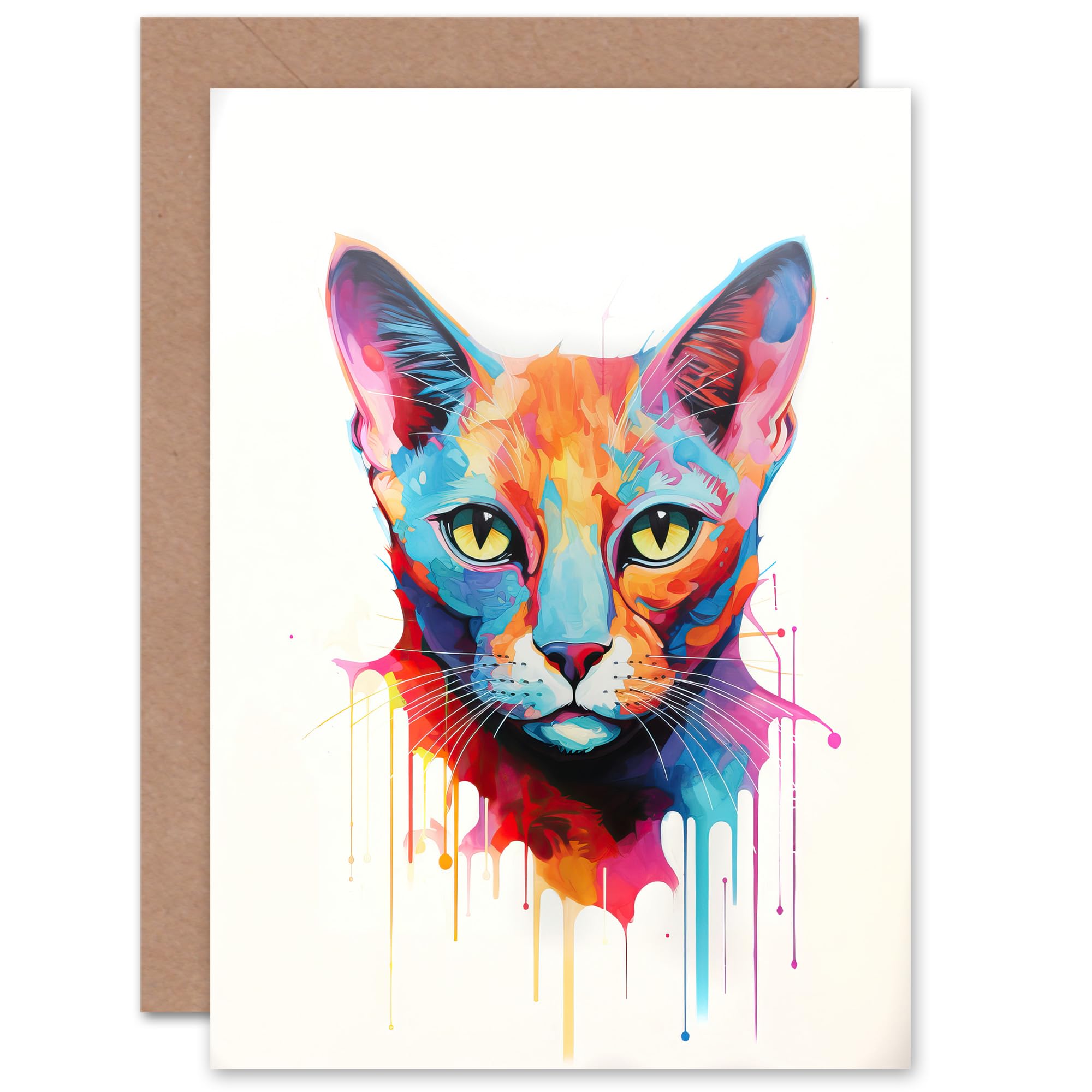 Artery8 Tonkinese Cat Lover Gift Pet Portrait Artwork Painting Greeting Card