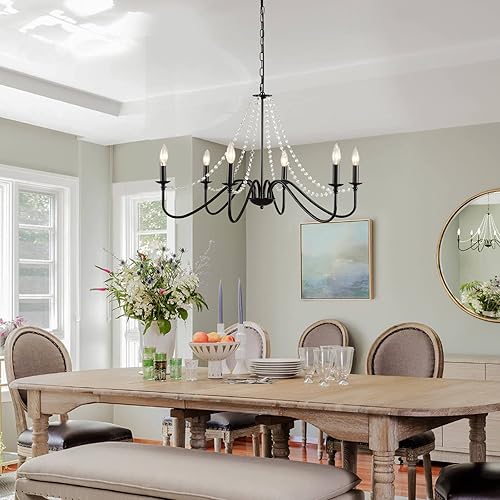 Miniatura 4 de Sdorens Lámpara colgante de lágrima, luz colgante de vidrio soplado transparente, mini luces colgantes para isla de cocina, baño, comedor, acabado