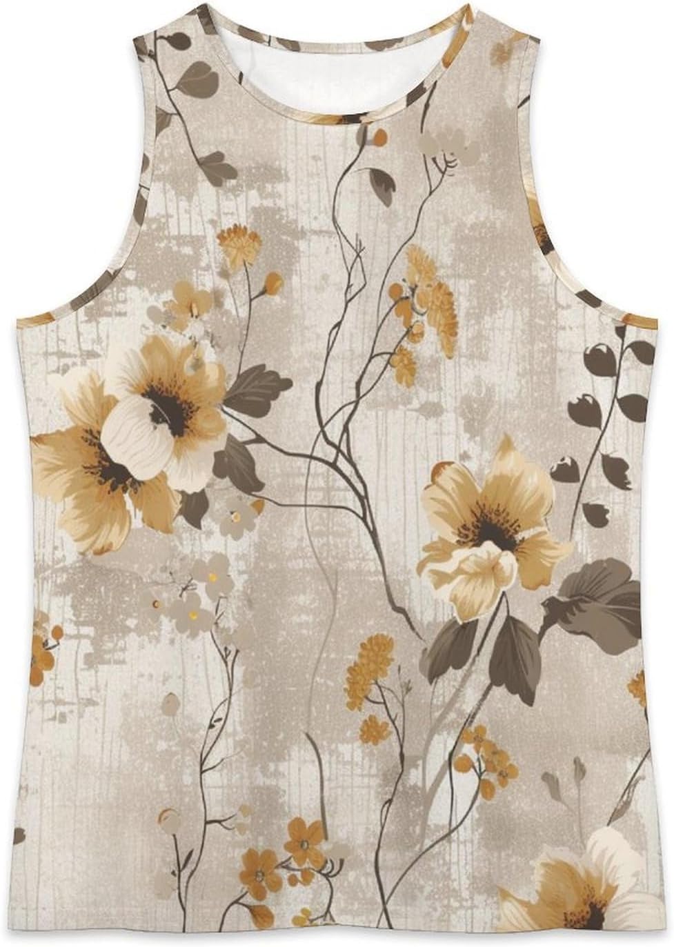 Flower Tank Top for Women Novelty Crew Neck Oversize Vintage Outdoor Sleeveless Blouses for Women image 3