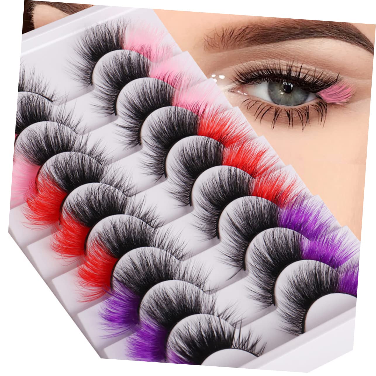 FRCOLOR 3 Set Di Ciglia Finte Soffici Per Donne Ciglia Finte Per Cosplay Trucco Design A Forma Di Occhio Di Gatto Per Festival Di Halloween 9 Paia*3
