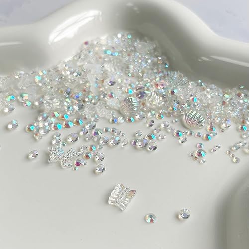 Miniatura 3 de Diamantes de imitación para arte de uñas, mariposas, conchas de alce, lazos, osos, diamantes de cristal de cristal AB, gemas de metal AB, piedras