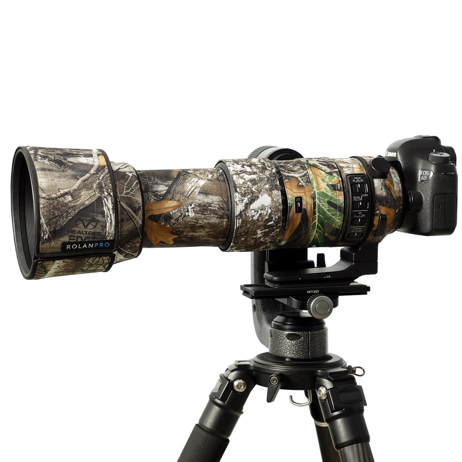ROLANPRO Płaszcz kamuflażowy na obiektyw do Sigma 60-600 mm f4.5-6.3 DG OS HSM sportowa osłona obiektywu pokrowiec ochronny pokrowiec przeciwdeszczowy - #27 dżungla wodoodporna