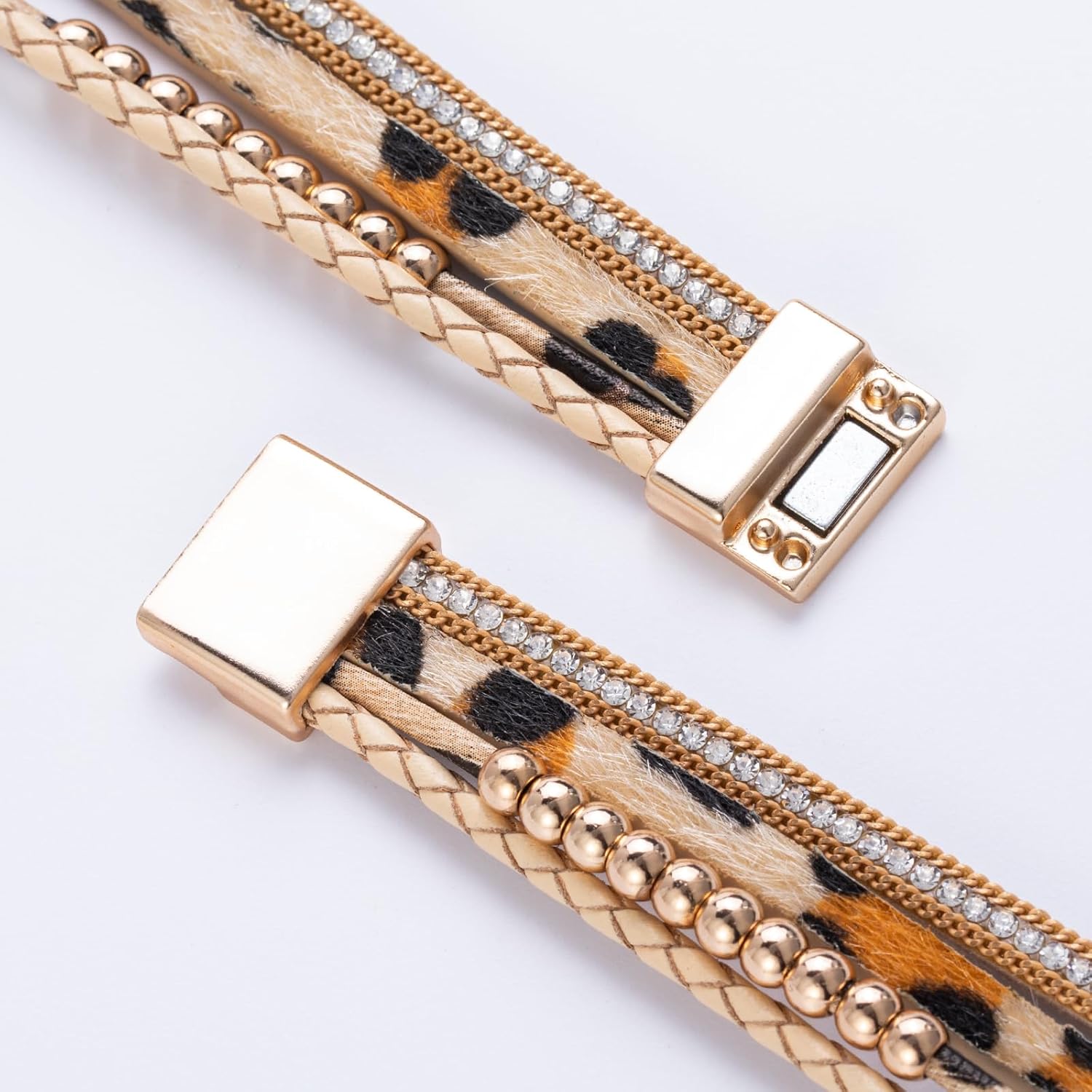 FANCY SHINY Boho Leather Wrap Bracelet Stackable Infinity Chunky Cuff Bracelets Western Hippie Outfits Jewelry Valentine Gifts for Women - Image 5