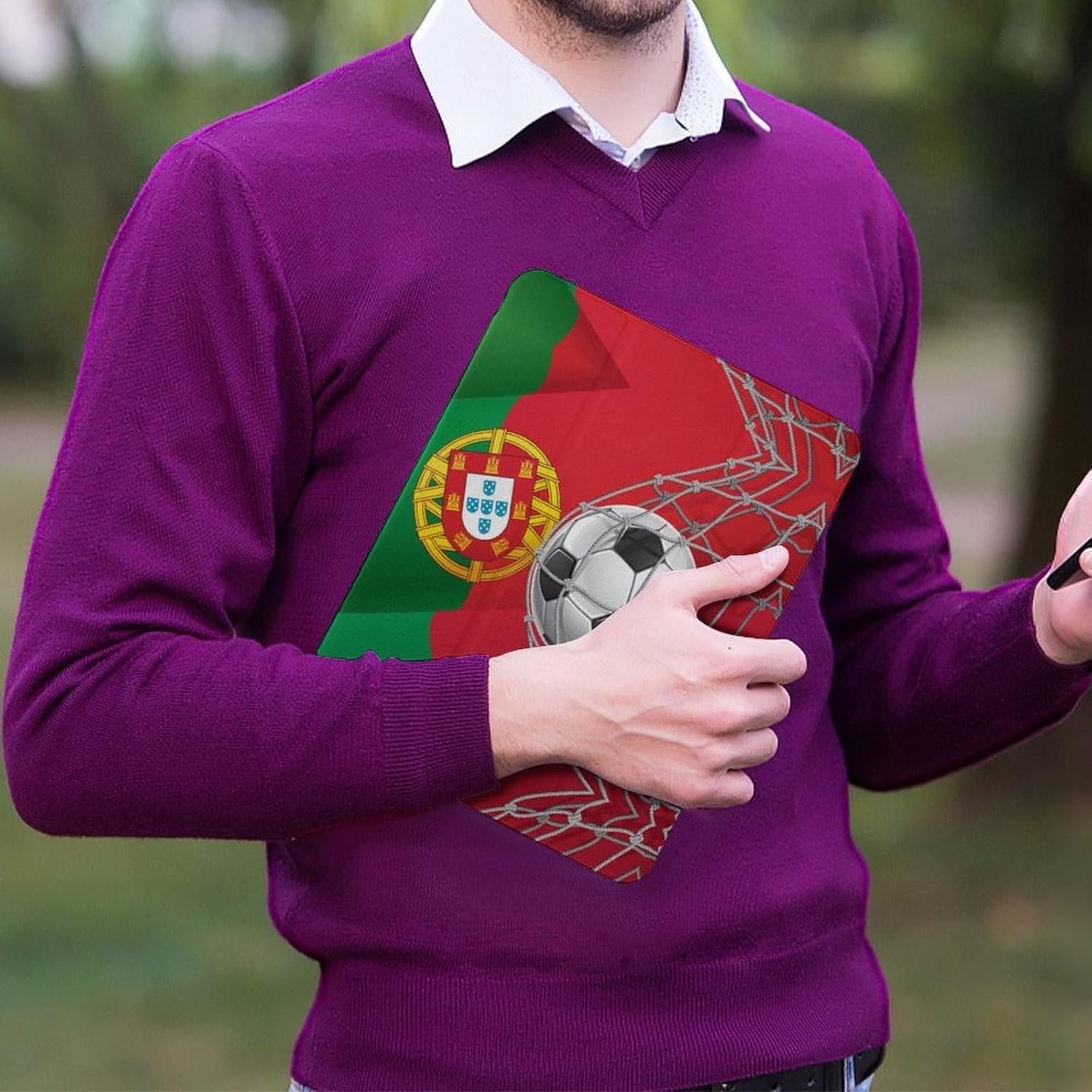 Portugal Flag Soccer Goa Novelty Protective Case Cover for IPad 2021/2022 Air 1/2/3/4/5 Generation with Pencil Holder