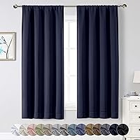 Vista 28 de Cortinas opacas para dormitorio, sala de estar, juego de 2 paneles de 54 pulgadas de largo, cortinas de oscurecimiento de habitación con aislamiento