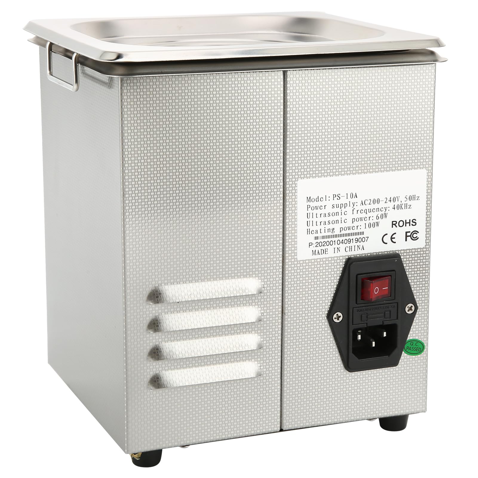 AUNMAS 2L Myjka Ultradźwiękowa Cyfrowy Zegar ze Stali Nierdzewnej 40KHz 60W do Czyszczenia Biżuterii w Laboratorium Przemysłowym (Wtyczka UE 220 V)